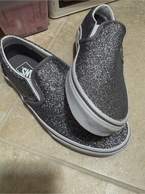 Vans Slip-On Glitter Sneakers - Silver